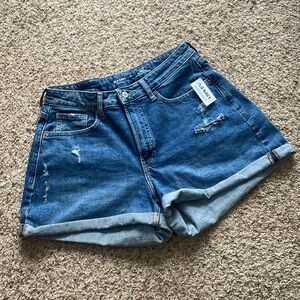 NWT Old Navy Shorts Sz 12 Blue High rise OG curvy straight secret smooth pockets
